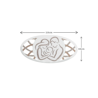 Sacra famiglia capezzale 59x119 cm in legno laminato