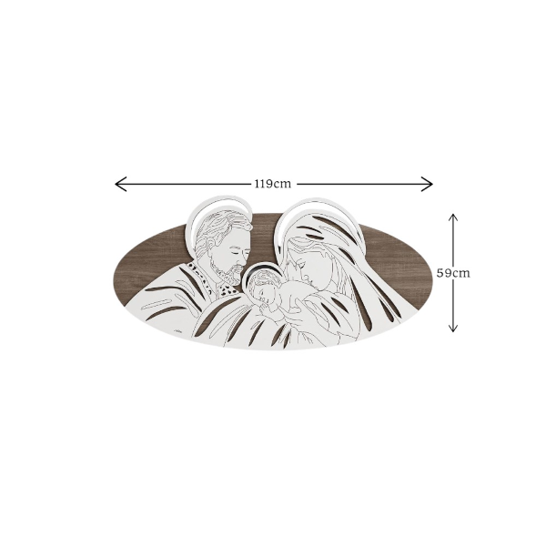 Capezzale 59x119 cm moderno Santa Famiglia legno laminato Modello 1