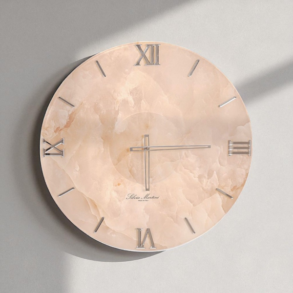 Orologio in vetro temperato da parete moderno D60 - rosa antico CARAH