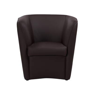 Fauteuil VALENTINA en similicuir couleur unie MARRON FONCE