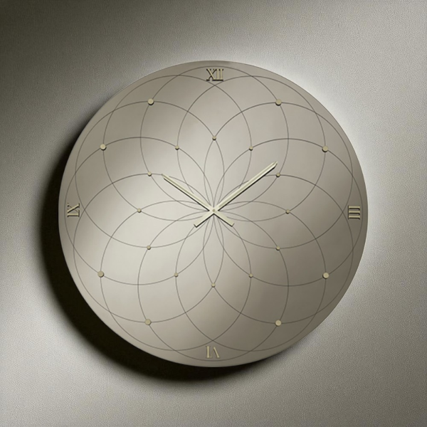 Orologio KYLE rotondo D60 cm in cristallo Bronzo e numeri Oro