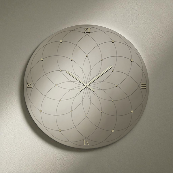 Orologio KYLE rotondo D80 cm in cristallo Bronzo e numeri Oro