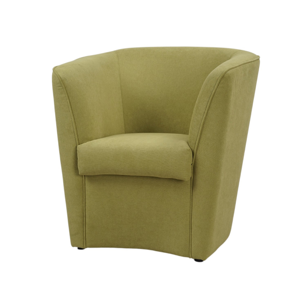 fauteuil moderne vert en tissu anti-taches rembourré