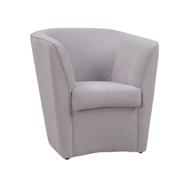 fauteuil moderne en tissu anti-taches gris clair rembourré