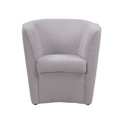 fauteuil moderne en tissu anti-taches gris clair rembourré