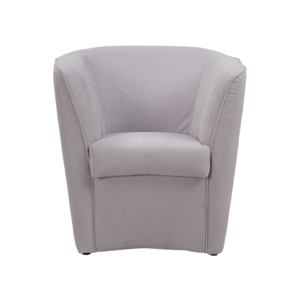 fauteuil moderne en tissu anti-taches gris clair rembourré