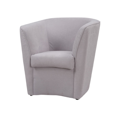 fauteuil moderne en tissu anti-taches gris clair rembourré