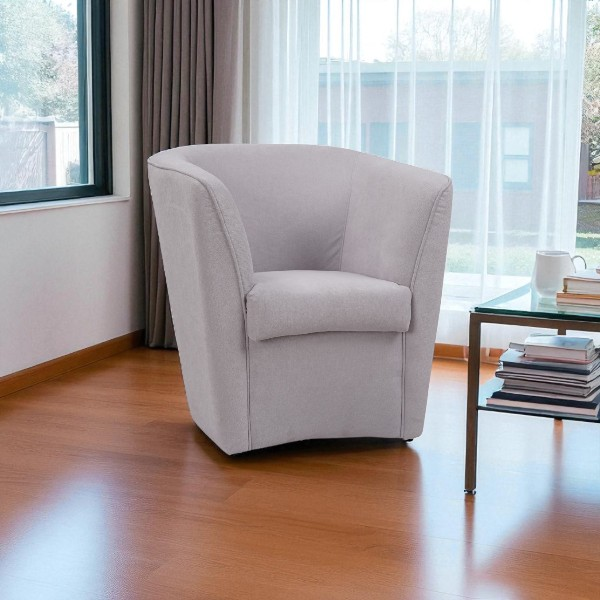 fauteuil moderne en tissu anti-taches gris clair rembourré
