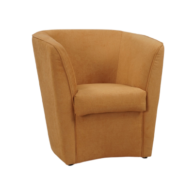 fauteuil moderne rembourré jaune en tissu anti-taches