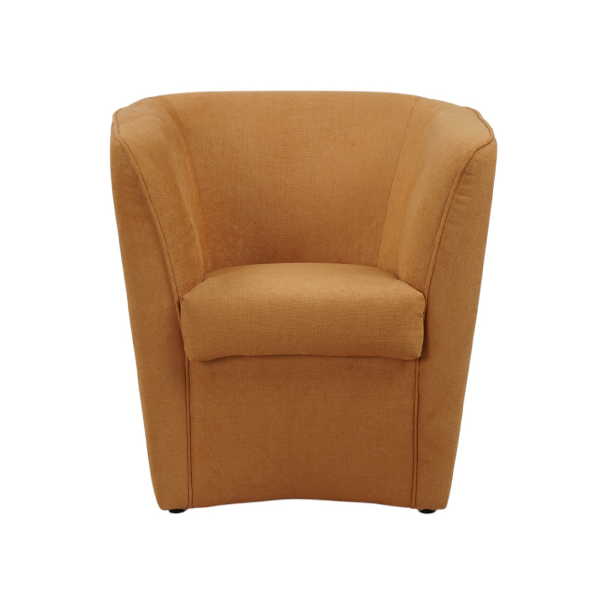 fauteuil moderne rembourré jaune en tissu anti-taches