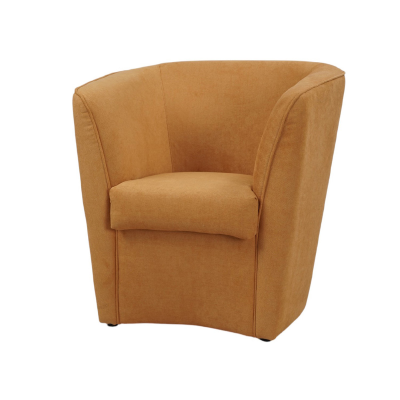 fauteuil moderne rembourré jaune en tissu anti-taches