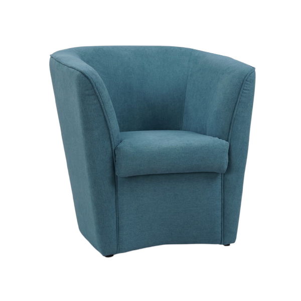 fauteuil moderne rembourré en tissu anti-taches turquoise