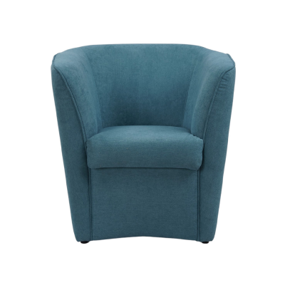 fauteuil moderne rembourré en tissu anti-taches turquoise