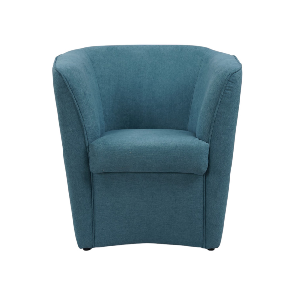 fauteuil moderne rembourré en tissu anti-taches turquoise