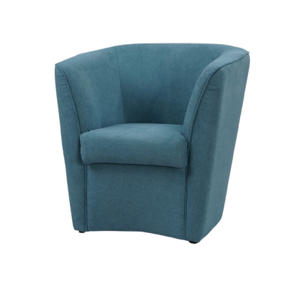 fauteuil moderne rembourré en tissu anti-taches turquoise