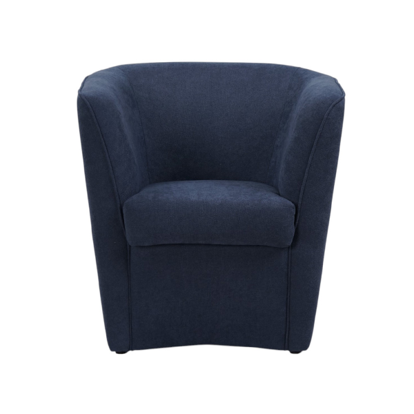 fauteuil moderne rembourré en tissu anti-taches bleu