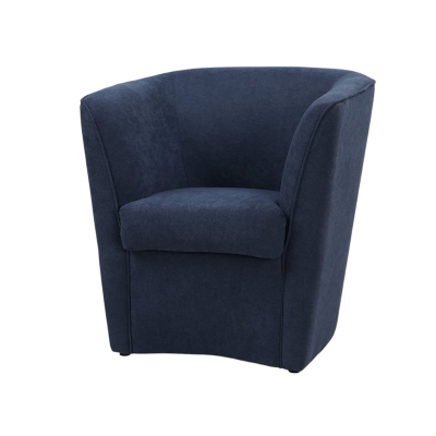 fauteuil moderne rembourré en tissu anti-taches bleu