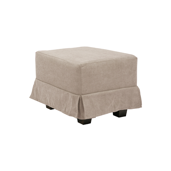 pouf rembourré en tissu 57x41 h déhoussable beige avec pieds