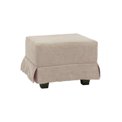 pouf rembourré en tissu 57x41 h déhoussable beige avec pieds