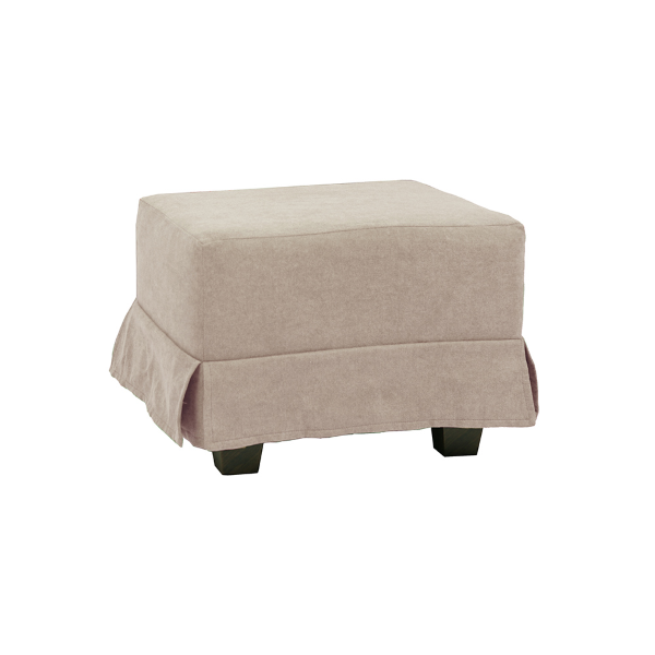 pouf rembourré en tissu 57x41 h déhoussable beige avec pieds