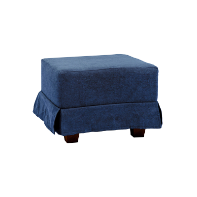 pouf rembourré en tissu bleu 57x41 h déhoussable avec pieds