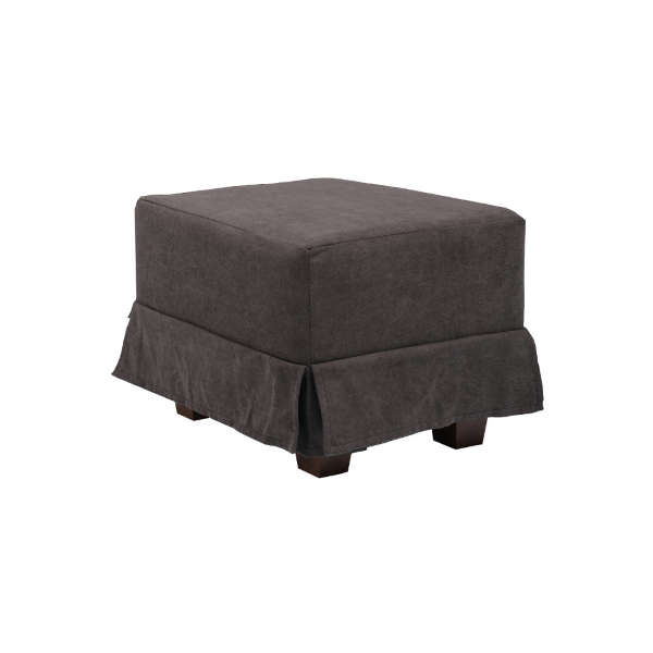 pouf rembourré en tissu gris 57x41 h déhoussable avec pieds