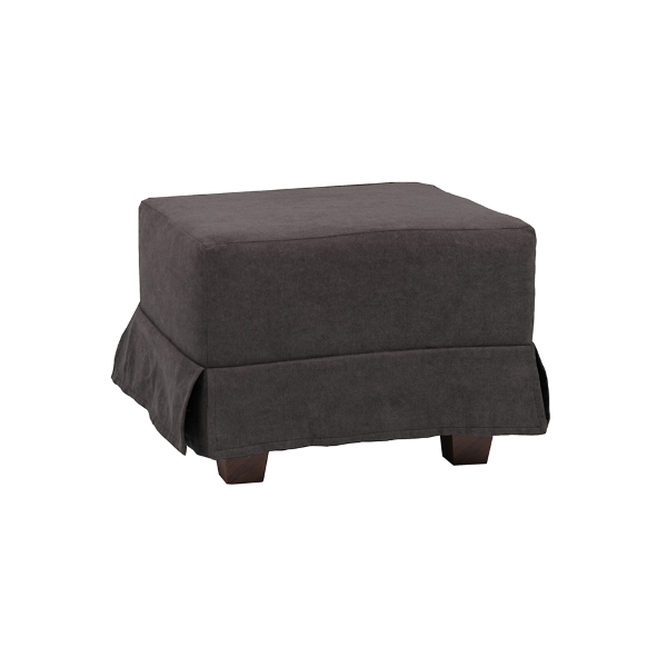 pouf rembourré en tissu gris 57x41 h déhoussable avec pieds