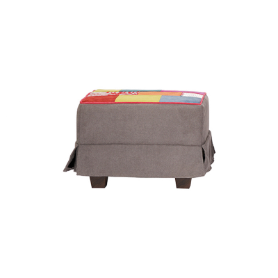pouf rembourré design patchwork gris 57x41 h déhoussable avec pieds