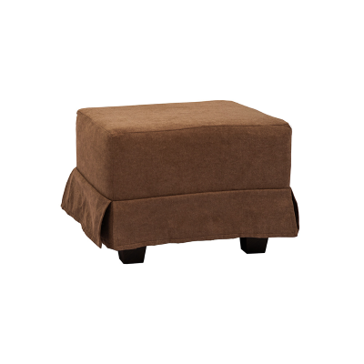 Pouf imbottito marrone in tessuto 57x41 h sfoderabile con piedini 