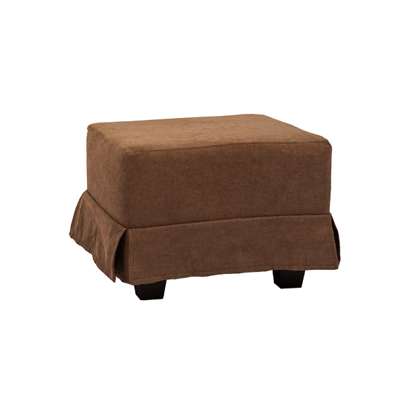 Pouf imbottito marrone in tessuto 57x41 h sfoderabile con piedini 