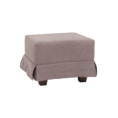 pouf rembourré en tissu taupe 57x41 h déhoussable avec pieds