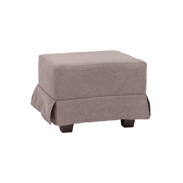 pouf rembourré en tissu taupe 57x41 h déhoussable avec pieds