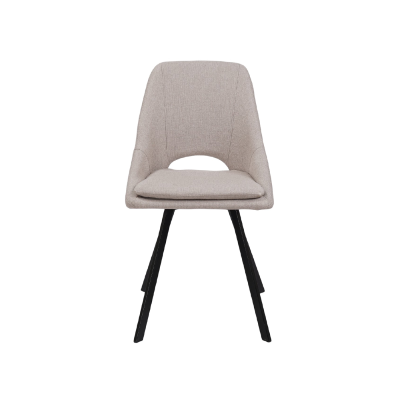 Sedia da pranzo LINDA in tessuto beige elegante con cuscino removibile