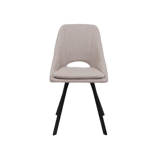 Sedia da pranzo LINDA in tessuto beige elegante con cuscino removibile