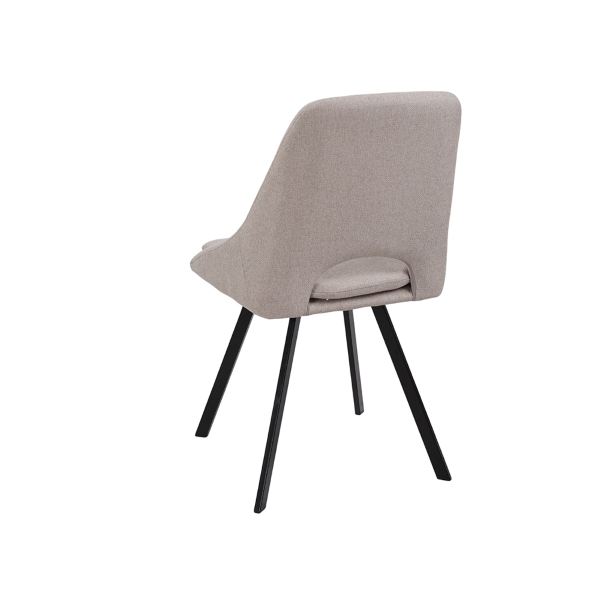 Sedia da pranzo LINDA in tessuto beige elegante con cuscino removibile