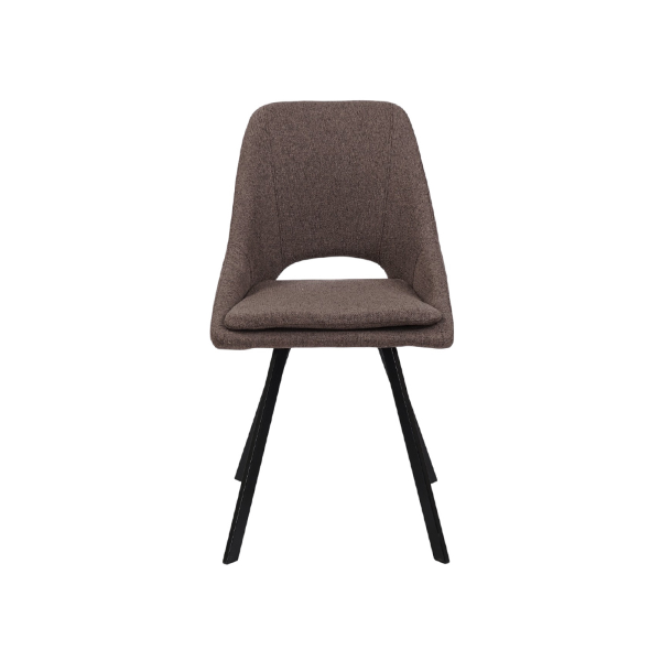 LINDA Küchenstuhl aus strapazierfähigem braunem Stoff mit abnehmbarem Kissen