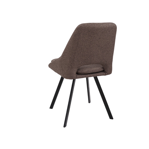 LINDA Küchenstuhl aus strapazierfähigem braunem Stoff mit abnehmbarem Kissen