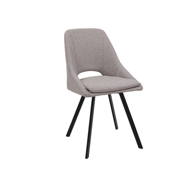 Chaise de cuisine LINDA en tissu taupe design avec coussin amovible