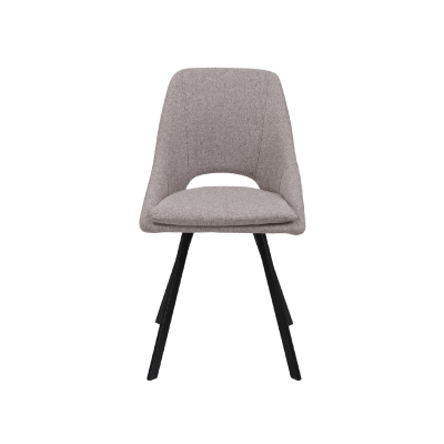 Chaise de cuisine LINDA en tissu taupe design avec coussin amovible