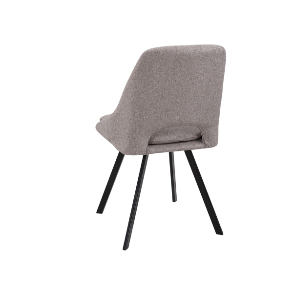 Chaise de cuisine LINDA en tissu taupe design avec coussin amovible