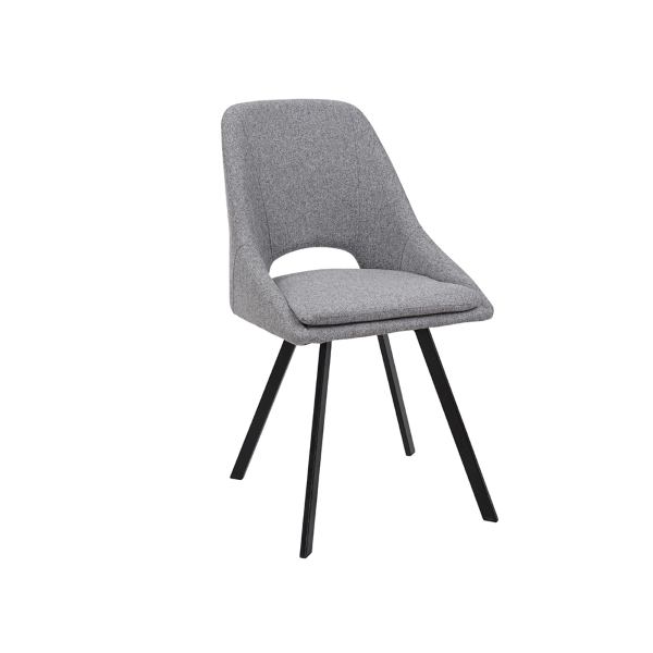 LINDA Stuhl mit hellgrauem Stoffbezug und abnehmbarem Kissen