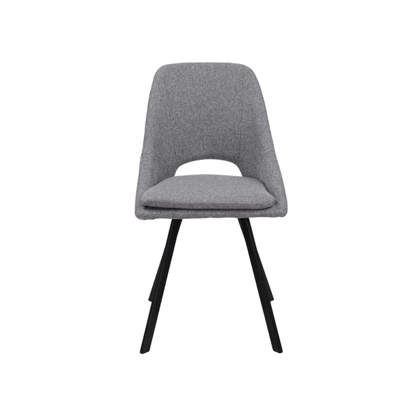 LINDA Stuhl mit hellgrauem Stoffbezug und abnehmbarem Kissen