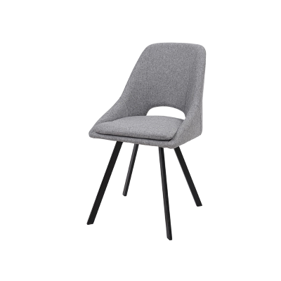 LINDA Stuhl mit hellgrauem Stoffbezug und abnehmbarem Kissen