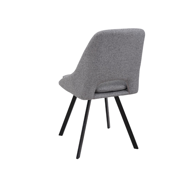 LINDA Stuhl mit hellgrauem Stoffbezug und abnehmbarem Kissen