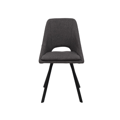 Chaise moderne LINDA en tissu gris foncé avec coussin amovible