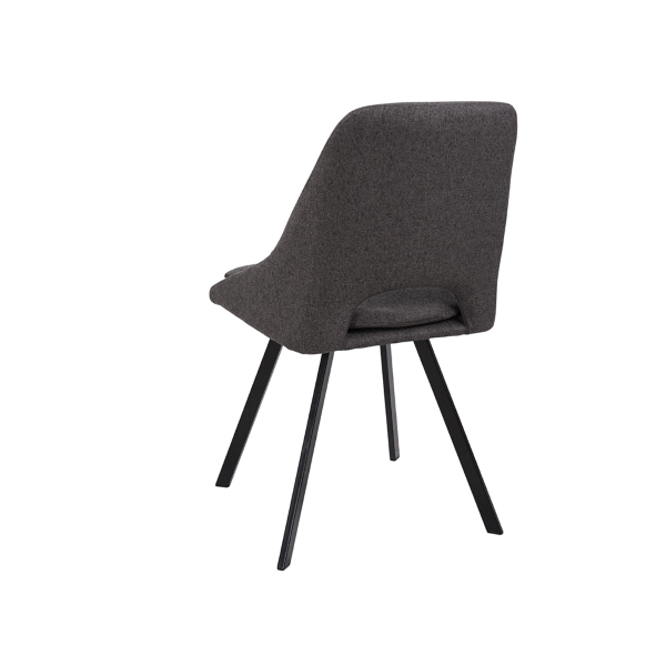 Chaise moderne LINDA en tissu gris foncé avec coussin amovible