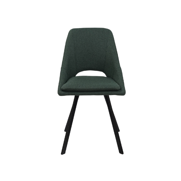 LINDA Küchenstuhl aus grünem Stoff mit abnehmbarem Kissen