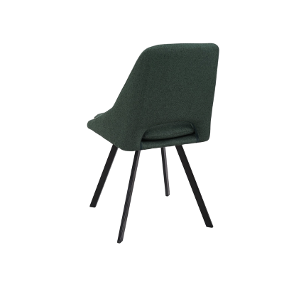 LINDA Küchenstuhl aus grünem Stoff mit abnehmbarem Kissen