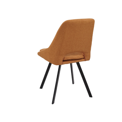 Küchenstuhl aus orangefarbenem Stoff mit abnehmbarem Kissen - LINDA