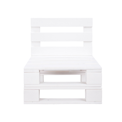 60x61 cm lacquered white fir wood armchair in pallet style for local verandas